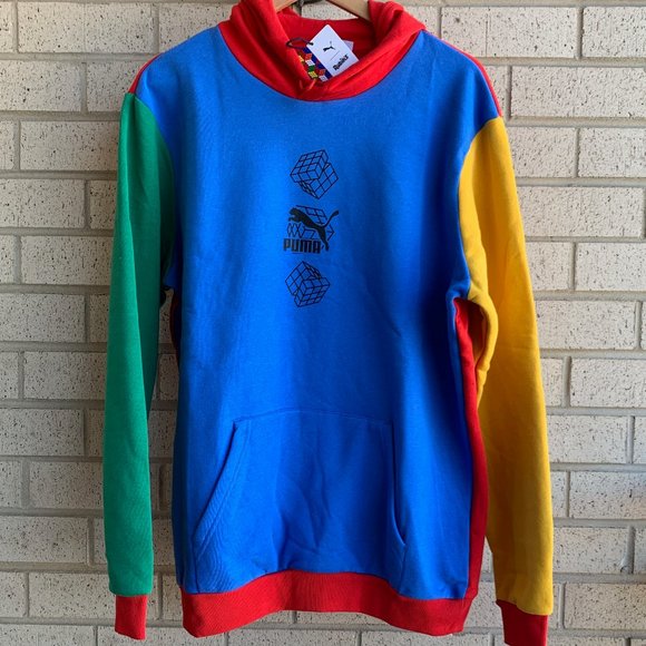 Puma Other - PUMA Rubiks Long Sleeve Hoodie Sweatshirt Blue Red